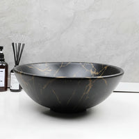 Malvizza Luxe Keramische Waskom – Zwart met Goud