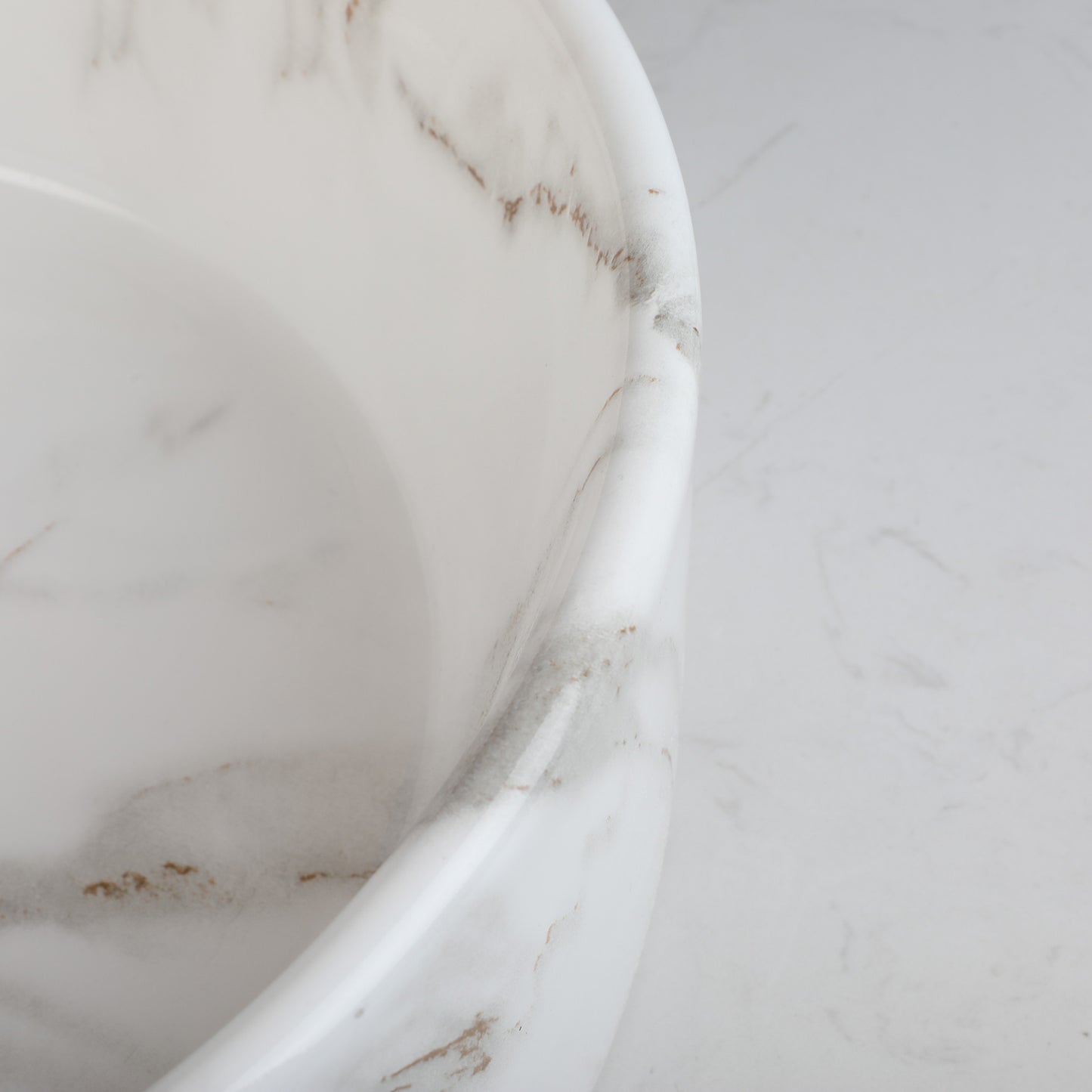 Malvizza Luxe Keramische Waskom – Marmerlook Wit