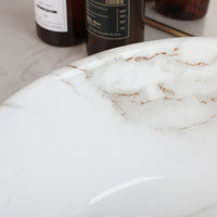 Malvizza Luxe Keramische Waskom – Marmerlook Wit