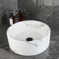 Malvizza Luxe Keramische Waskom – Marmerlook Wit