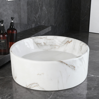 Malvizza Luxe Keramische Waskom – Marmerlook Wit