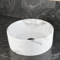 Malvizza Luxe Keramische Waskom – Marmerlook Wit