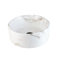 Malvizza Luxe Keramische Waskom – Marmerlook Wit