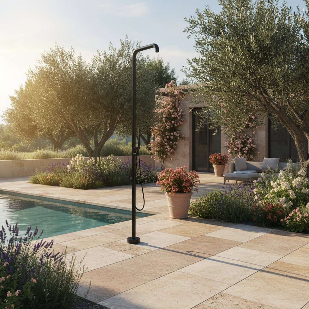 Malvizza luxe vrijstaande buitendouche RVS – mat zwart