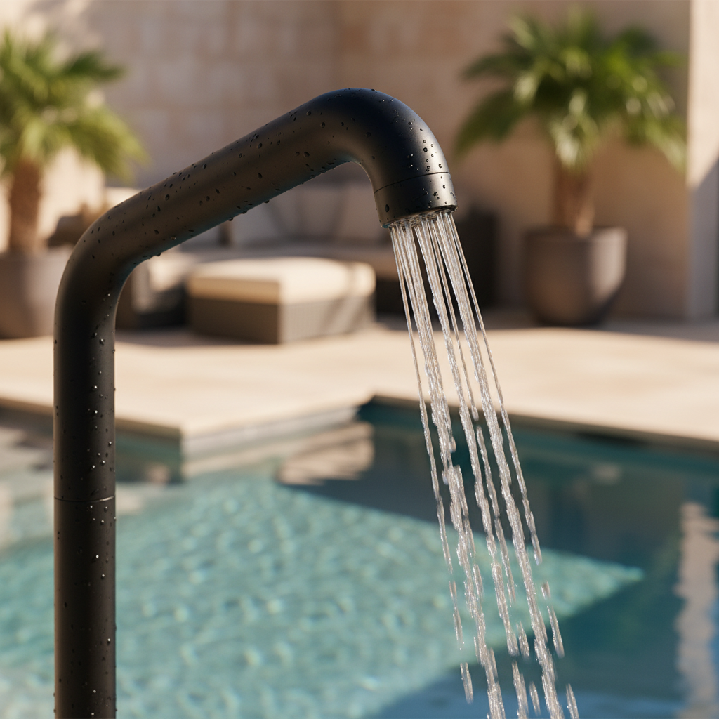 Malvizza luxe vrijstaande buitendouche RVS – mat zwart