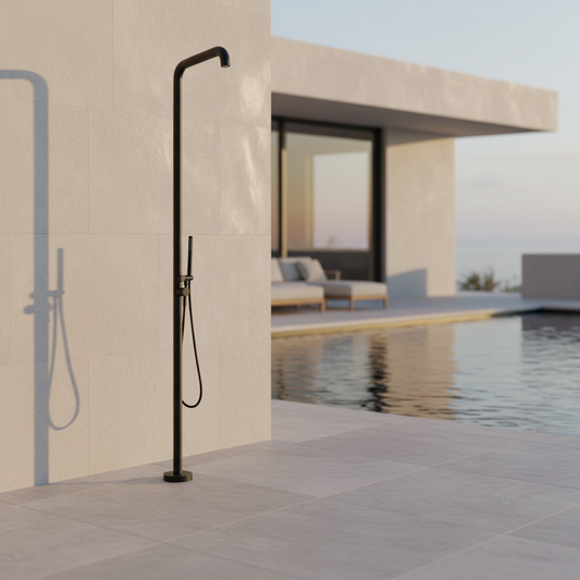 Malvizza luxe vrijstaande buitendouche RVS – mat zwart