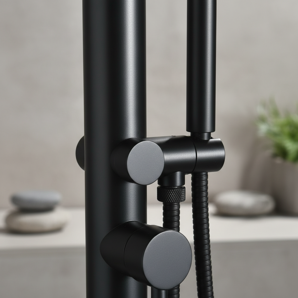 Malvizza luxe vrijstaande buitendouche RVS – mat zwart