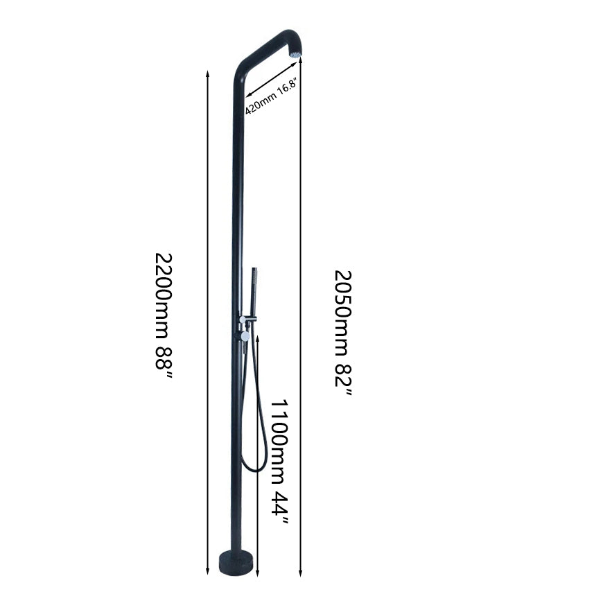 Malvizza luxe vrijstaande buitendouche RVS – mat zwart