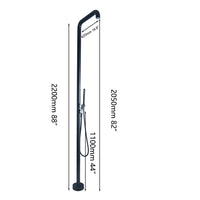 Malvizza luxe vrijstaande buitendouche RVS – mat zwart