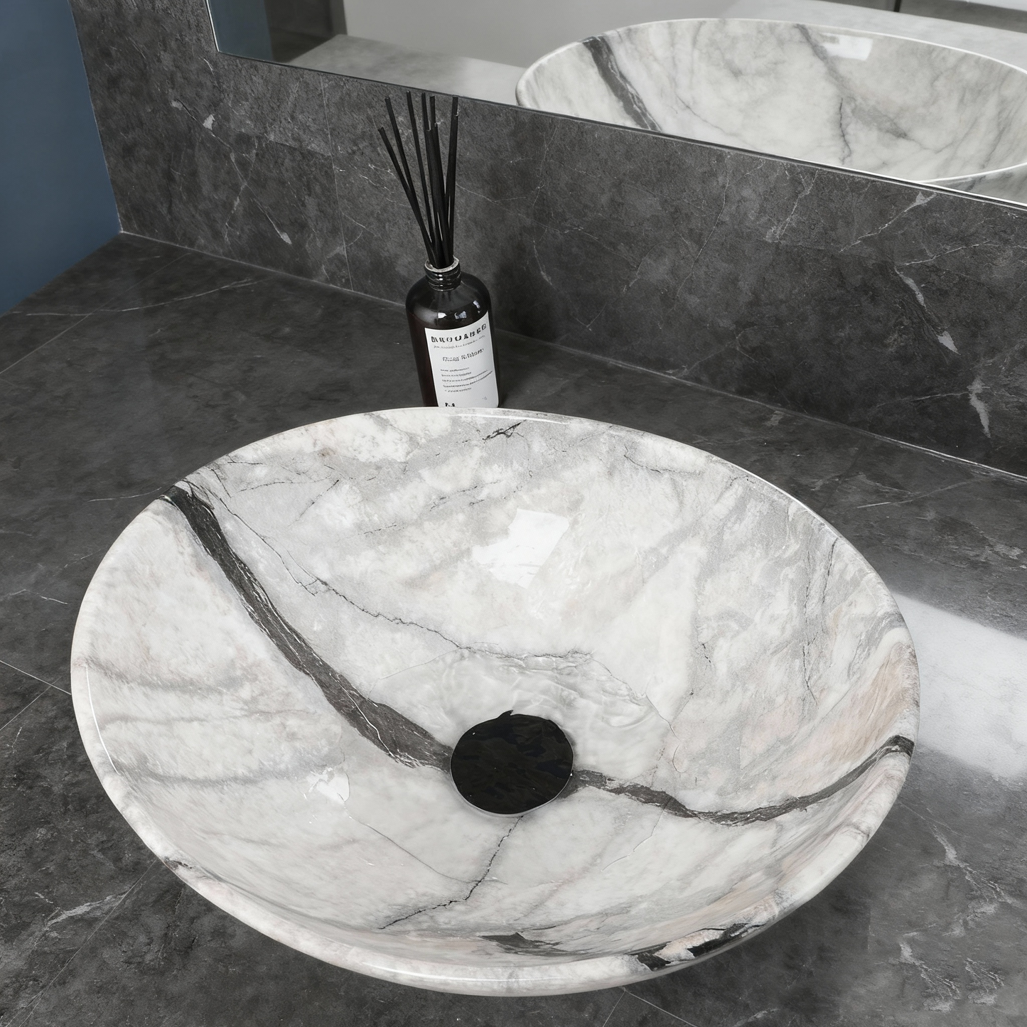 Malvizza keramische waskom in marmerlook