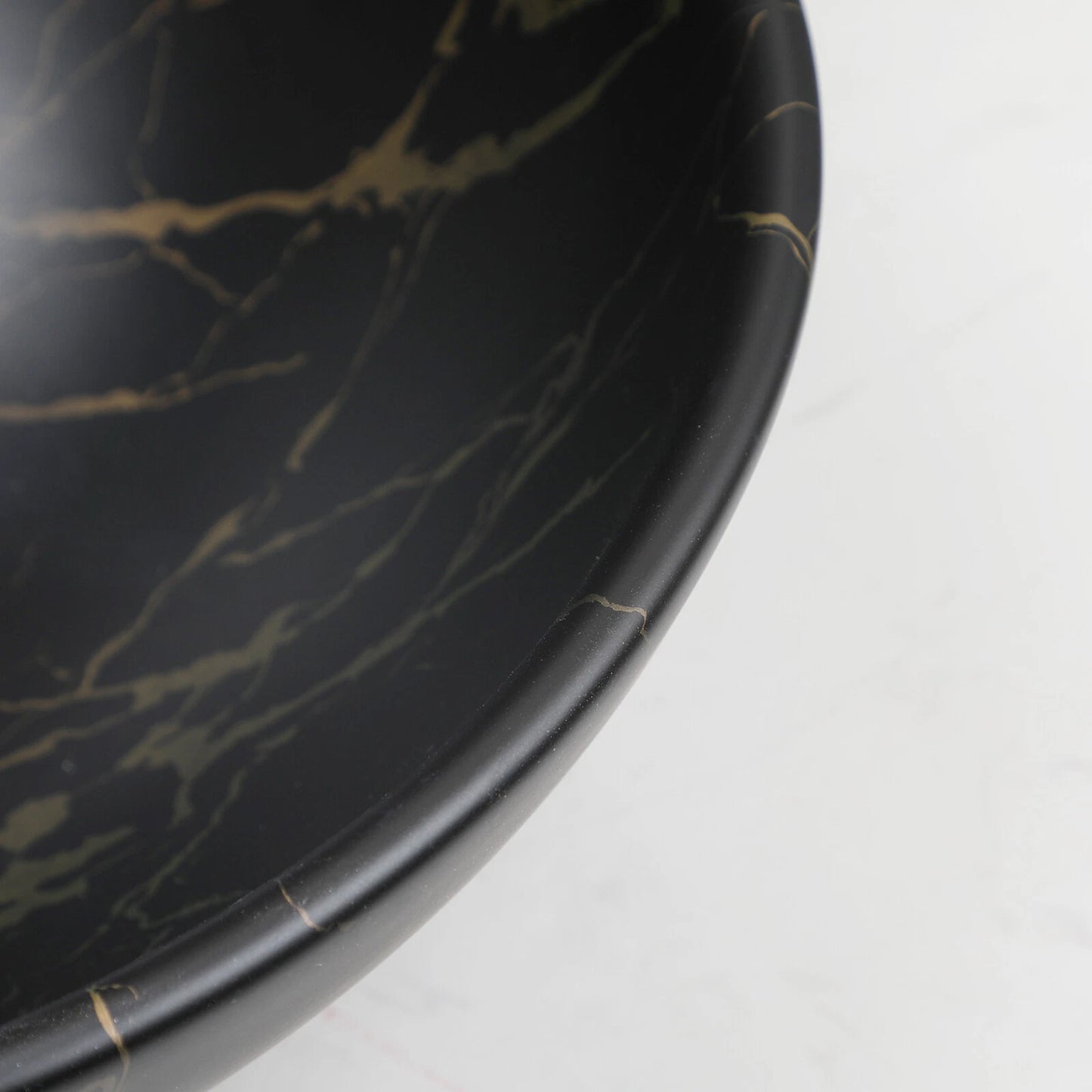 Malvizza Luxe Keramische Waskom – Zwart met Goud