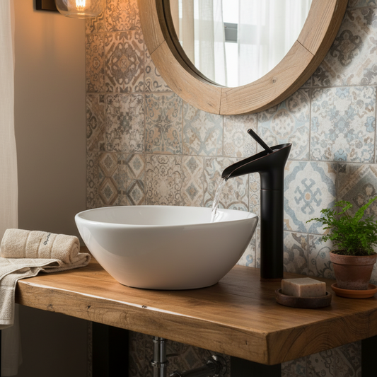 Elegante oliebronzen watervalkraan