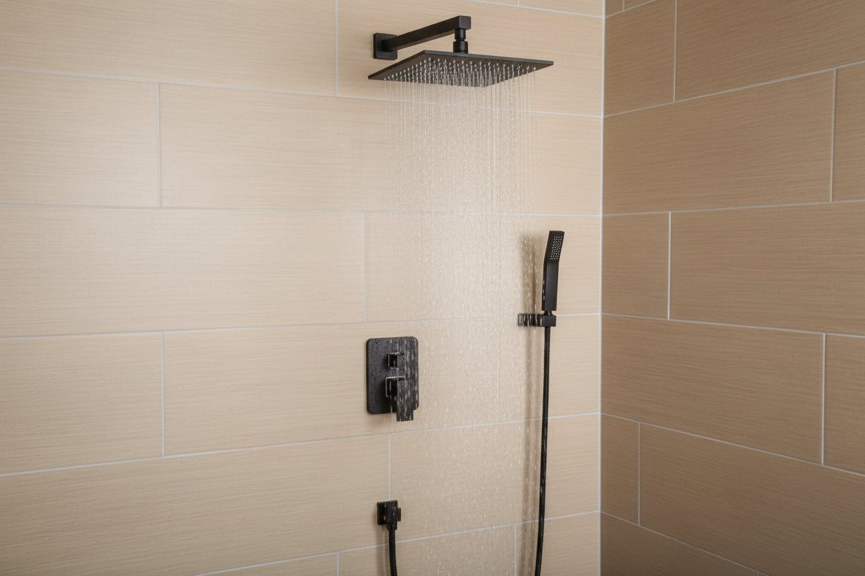 Ölbronze LED-Regendusche inklusive Duscharm