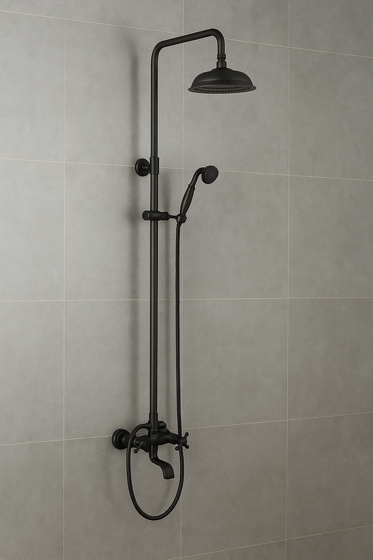 Oil bronze shower set without hand shower.