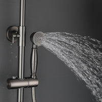 Opbouw doucheset gun metal met regendouche en handdouche