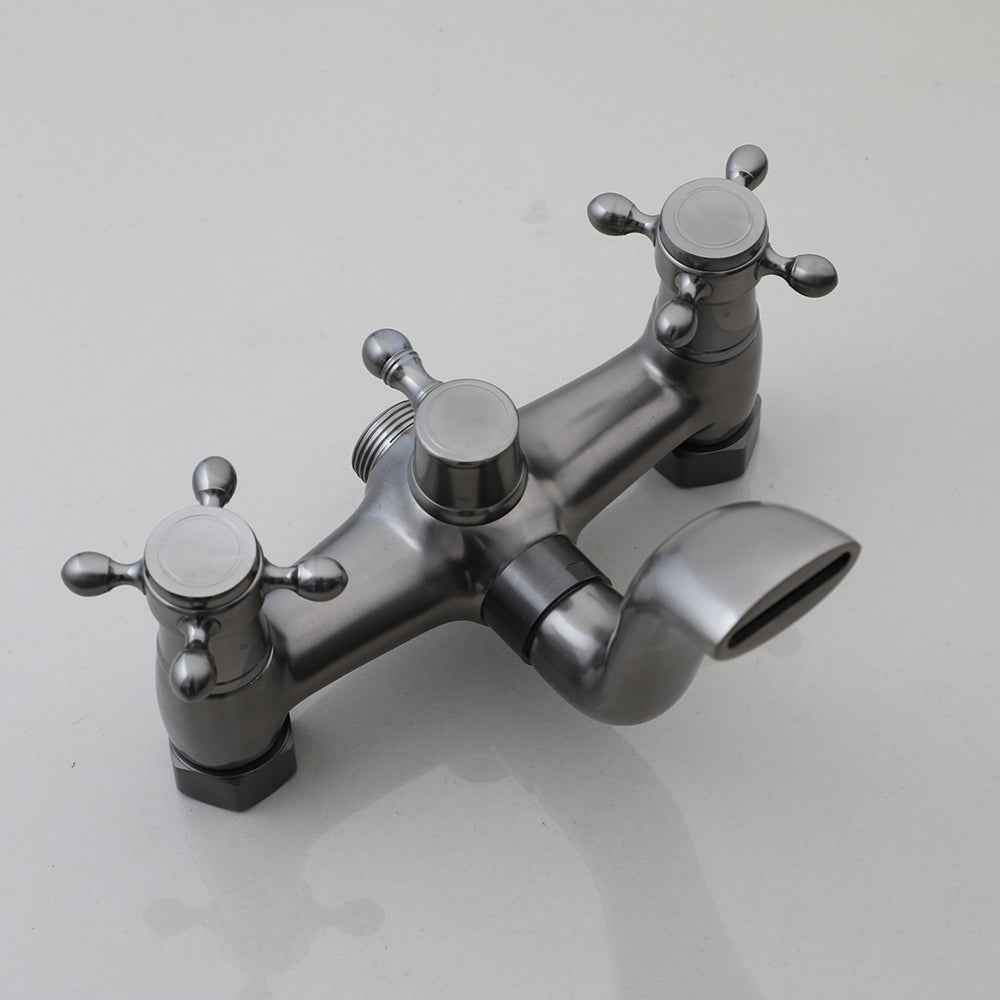 Opbouw doucheset gun metal met regendouche en handdouche