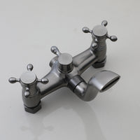 Opbouw doucheset gun metal met regendouche en handdouche