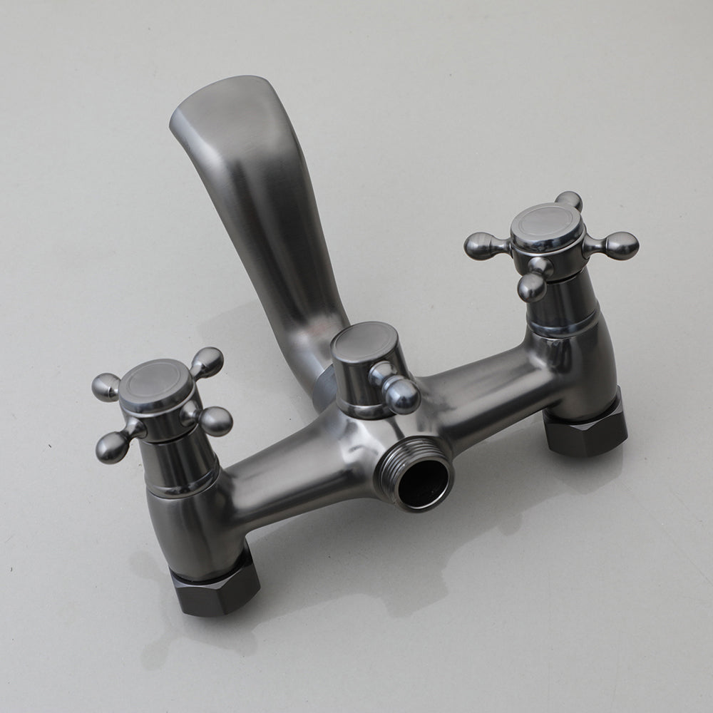 Opbouw doucheset gun metal met regendouche en handdouche