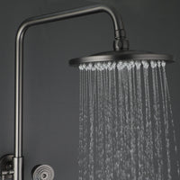 Opbouw doucheset gun metal met regendouche en handdouche