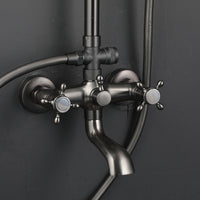 Opbouw doucheset gun metal met regendouche en handdouche