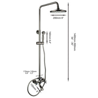 Opbouw doucheset gun metal met regendouche en handdouche