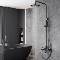 Opbouw doucheset gun metal met regendouche en handdouche