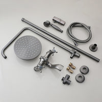 Opbouw doucheset gun metal met regendouche en handdouche