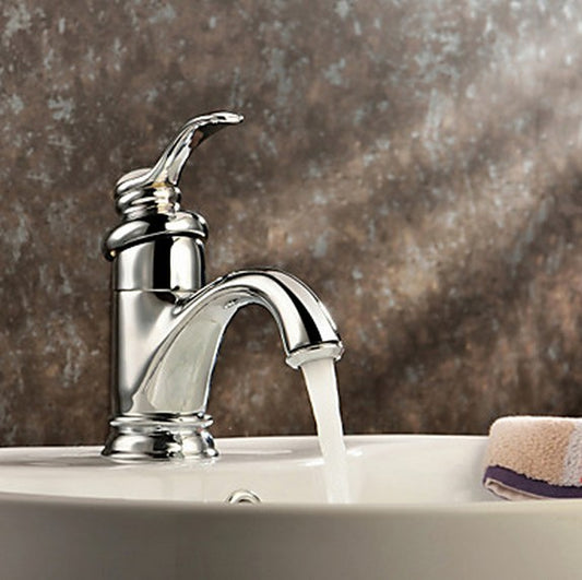 Elegant chrome washbasin tap
