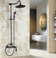 Oil bronze surface-mounted shower set