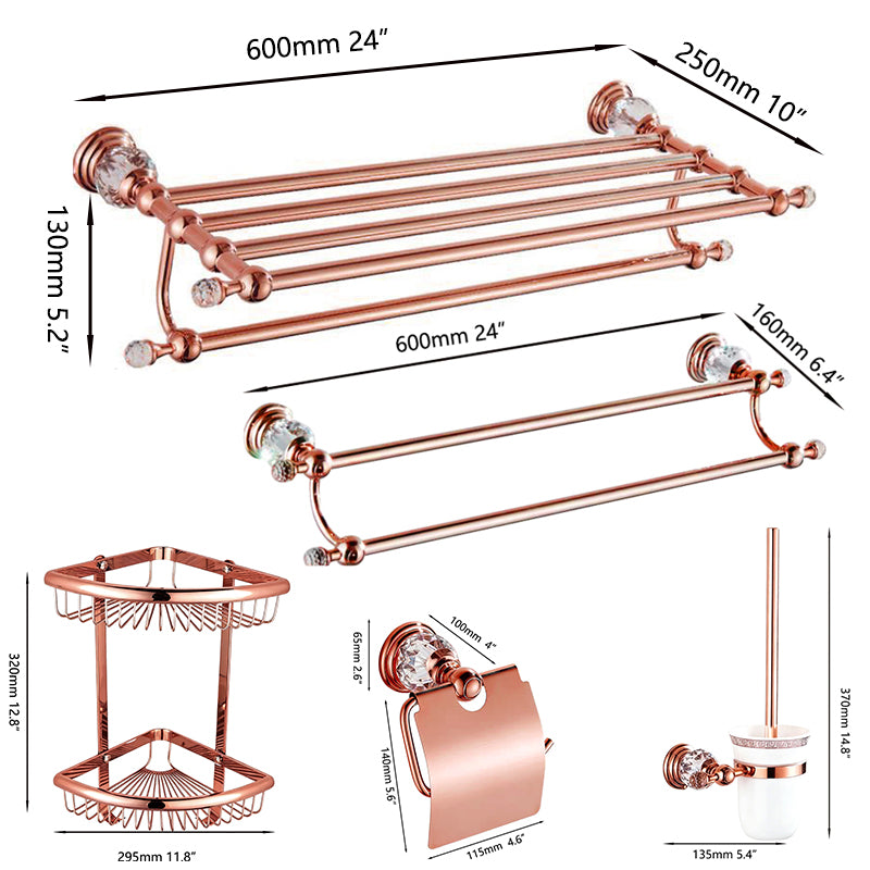 Roségouden badkamer accessoireset – 5-delig
