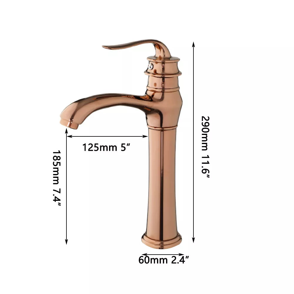 Rose gouden opbouw wastafelkraan