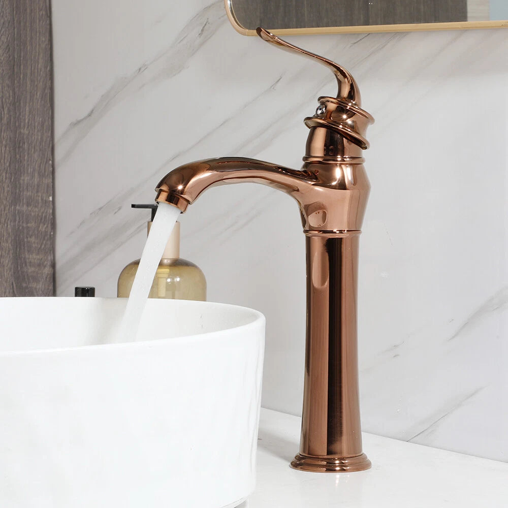 Rose gouden opbouw wastafelkraan