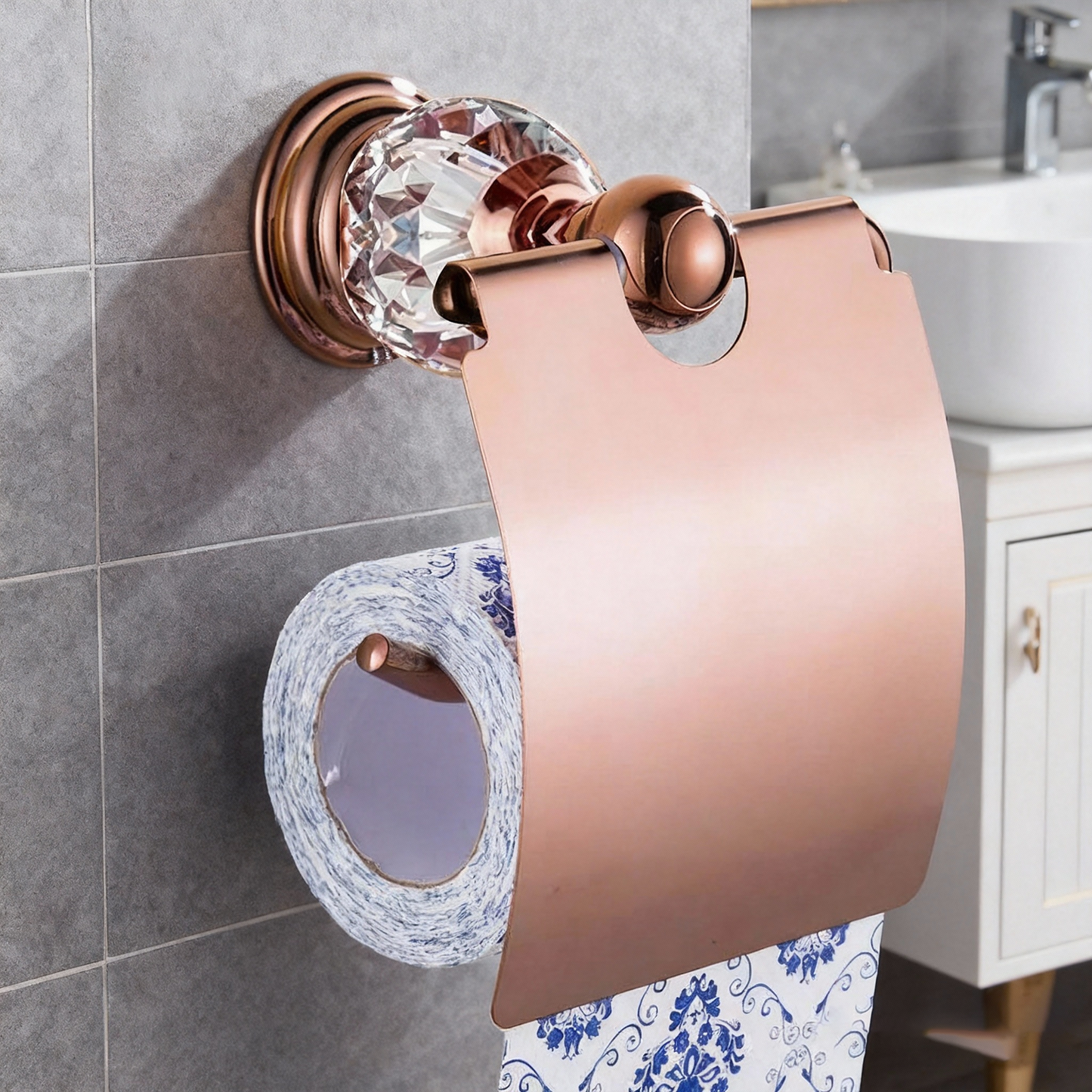Roségouden badkamer accessoireset – 5-delig