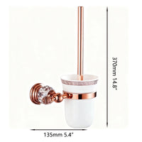 Luxe wc-borstelhouder roségoud met keramische pot