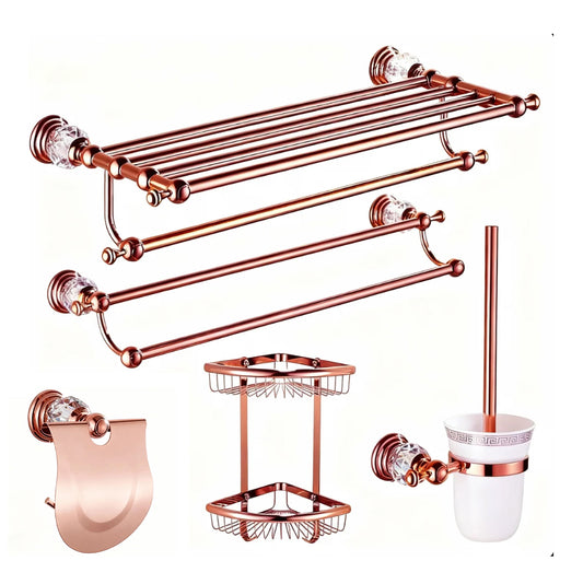 Roségouden badkamer accessoireset – 5-delig