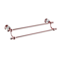 Dubbel handdoekrek roségoud 60 cm met kristalaccenten