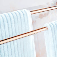 Dubbel handdoekrek roségoud 60 cm met kristalaccenten