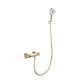 Gouden thermostatische badkraan met handdouche
