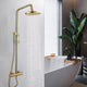 Gold-colored Thermostatic Surface-mounted Rain Shower Set