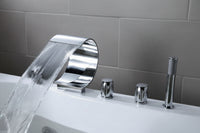 Waterval badkraan Swan 5-delig chroom met handdouche