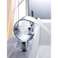 Waterval badkraan Swan 5-delig chroom met handdouche