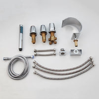 Waterval badkraan Swan 5-delig chroom met handdouche