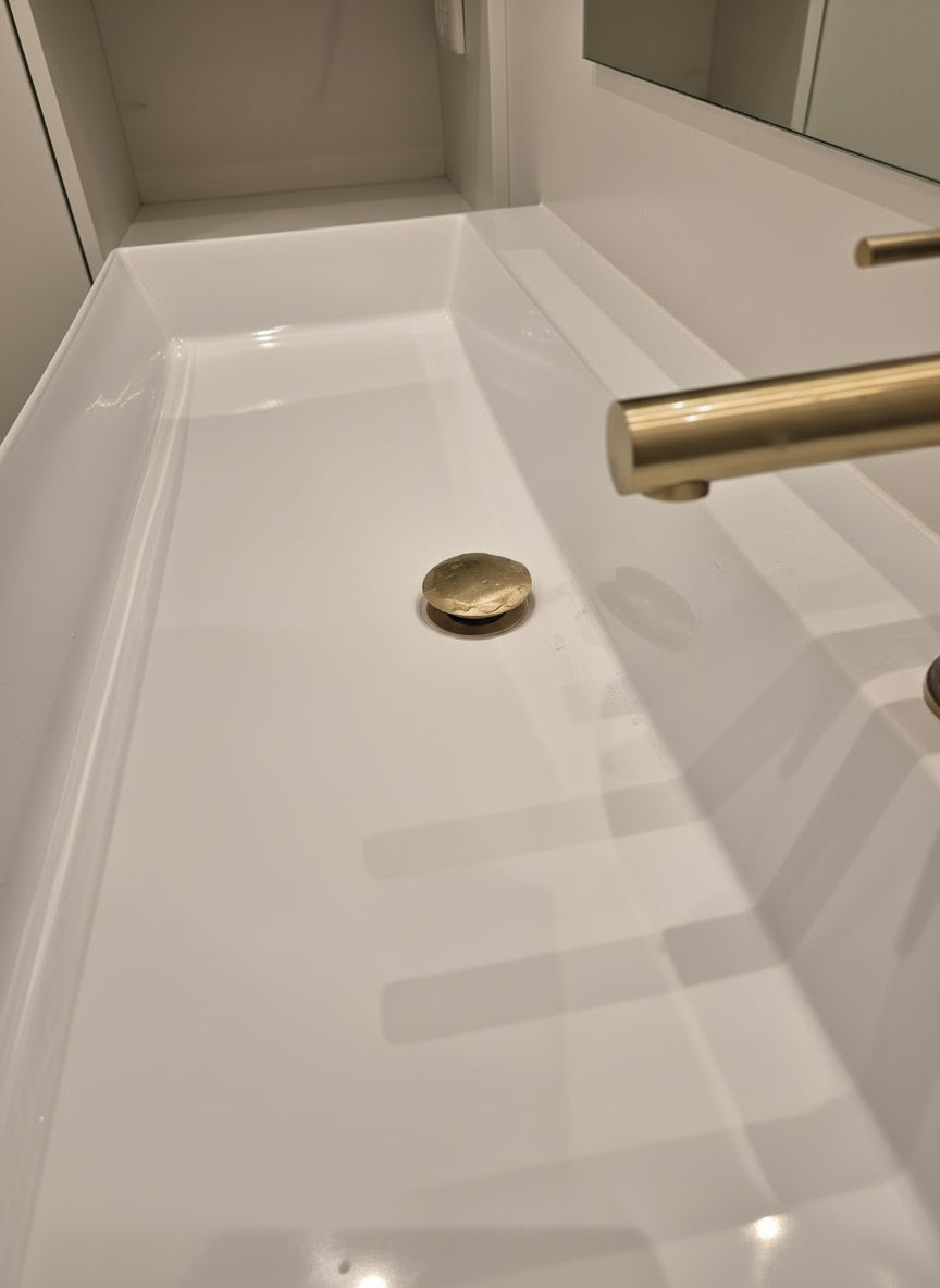 Click drain matt gold