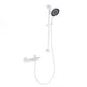 Witte thermostatische badkraan met handdouche en glijstang
