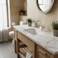 Badique Witte Wastafelkraan met Gouden Details