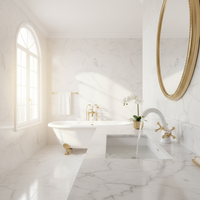 Badique Witte Wastafelkraan met Gouden Details