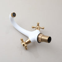 Badique Witte Wastafelkraan met Gouden Details