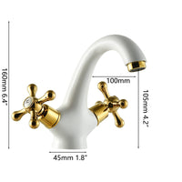 Badique Witte Wastafelkraan met Gouden Details