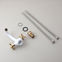 Badique Witte Wastafelkraan met Gouden Details