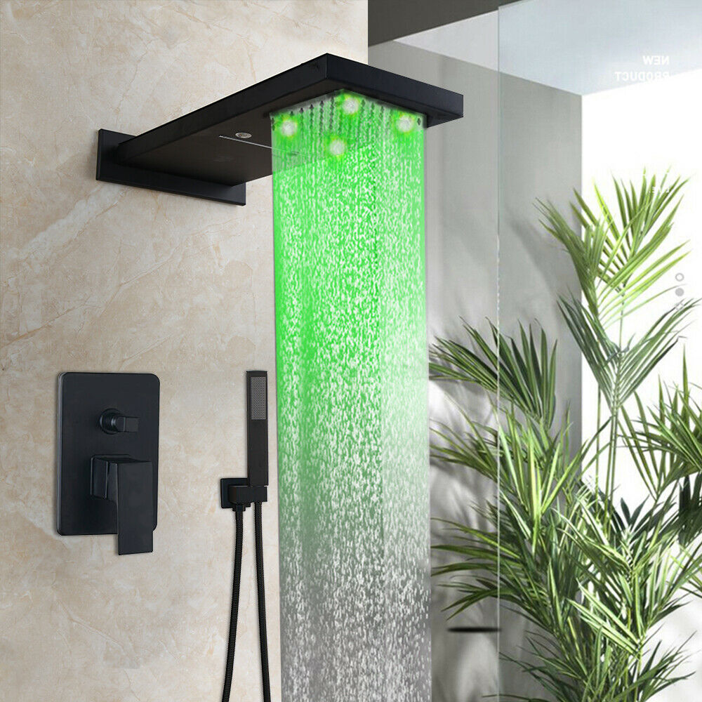 Zwarte LED douche